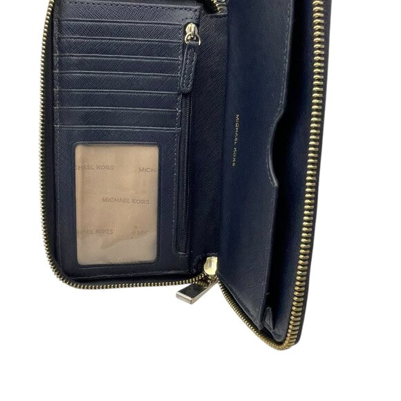 MICHAEL Michael Kors Large Scalloped Leather Clutch - Navy - Picture 8 of 12